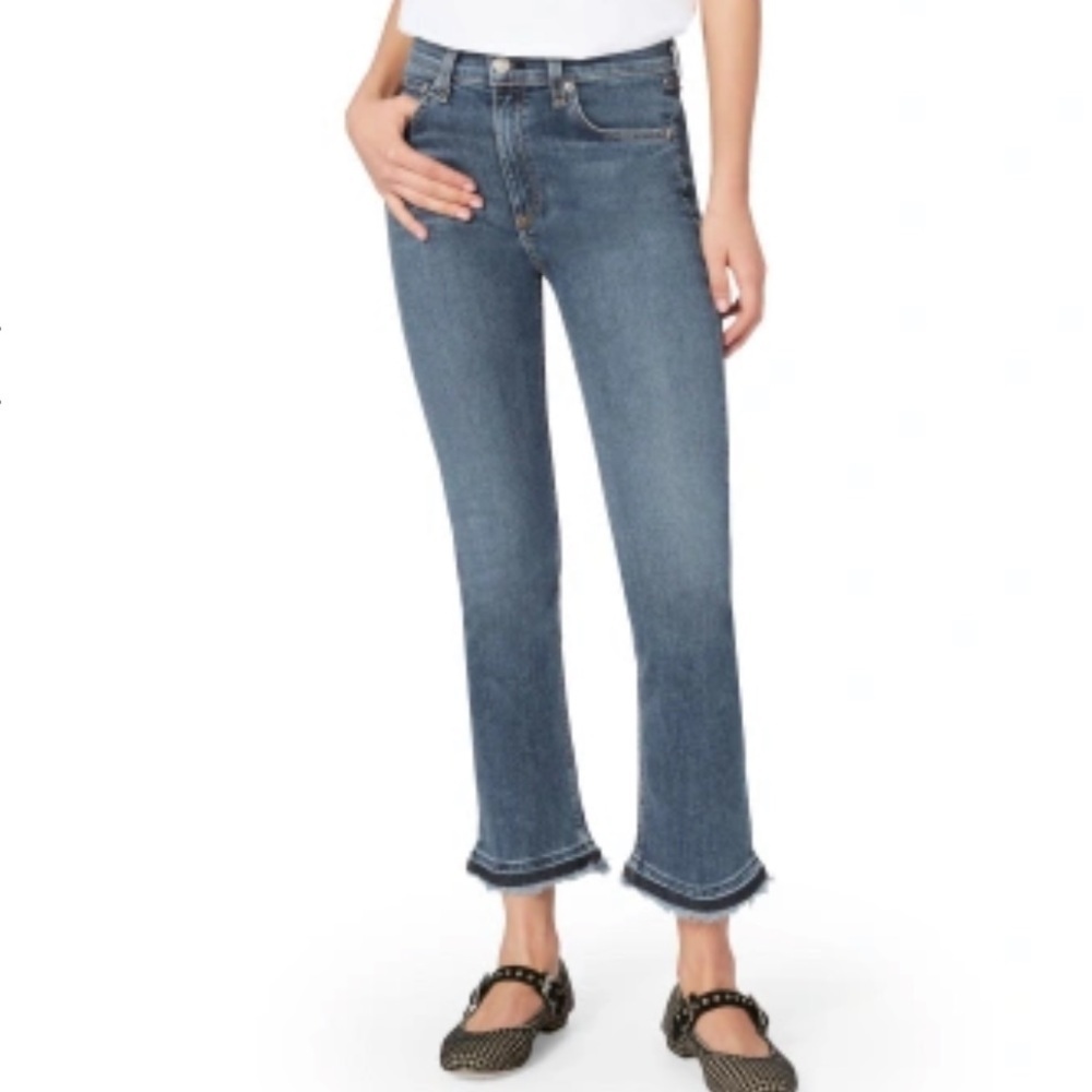 NWT Rag & Bone Hana Croyden Cropped Fray Jeans Size 27
